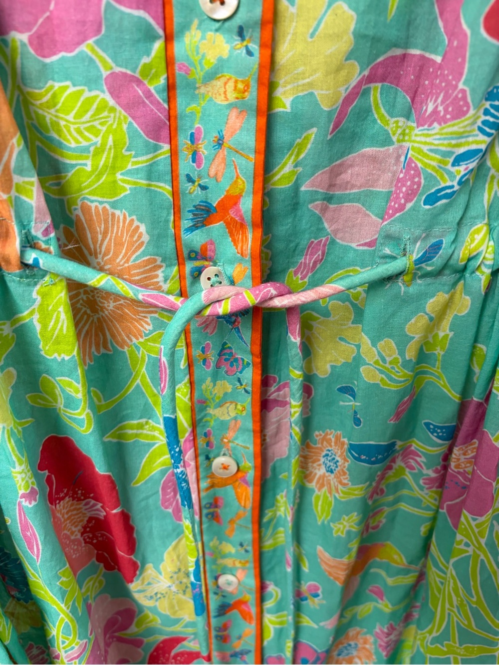 Gretchen Scott Cotton Pulley Dress Birds and Bees Size Medium - Picture 6 of 10